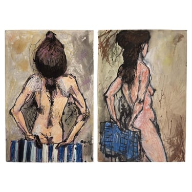 Pair of Nudes Mixed Media by Byron Randall