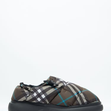 Burberry Men Check Nylon-Blend Pillow Mule