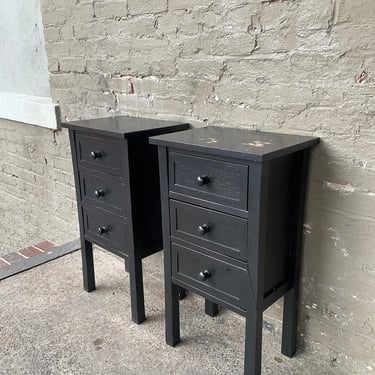 Pair of Ebonized Nightstands