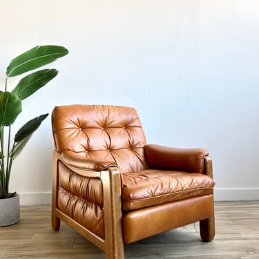 Vintage Vegan Leather Lounge Chair