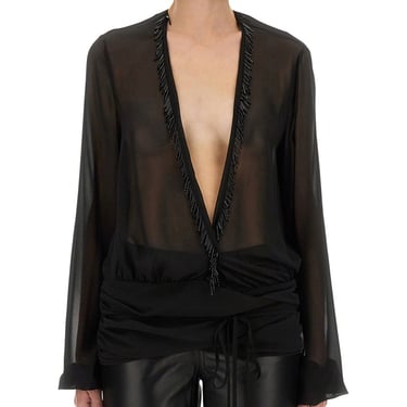 The Attico Women Embroidered Georgette Blouse
