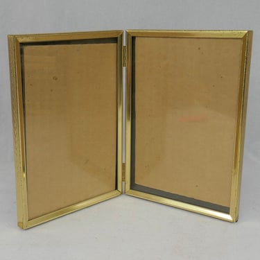Vintage Hinged Double Picture Frame - Gold Tone | Whirlgig Emporium ...