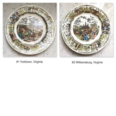 Wedgwood & Barlaston of Etruria Yorktown, Virginia and Williamsburg, Virginia Dinner Plates by LeChalet