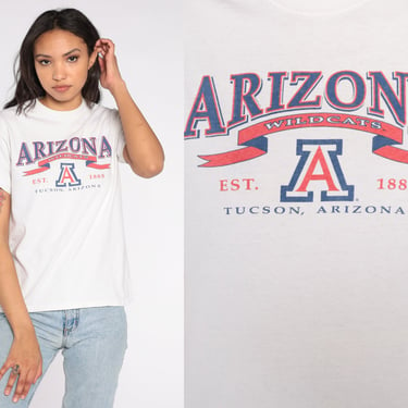 Arizona Wildcats T Shirt 90s University of Arizona Shirt Football Graphic Tee Vintage 1990s U of A Graphic College TShirt Tucson Small S 