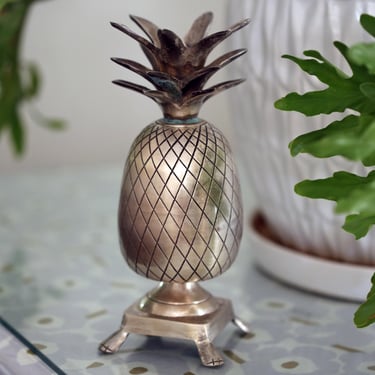 Vintage Brass Pineapple Candle Taper Holder | Patina 