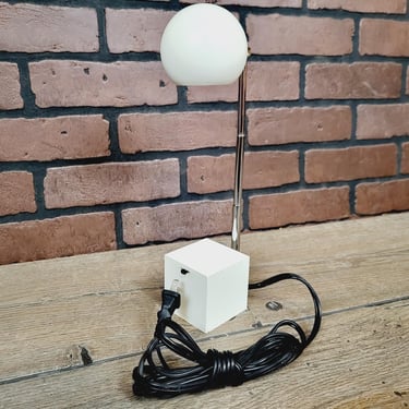 Lightolier White Ball Small Task Table Lamp 