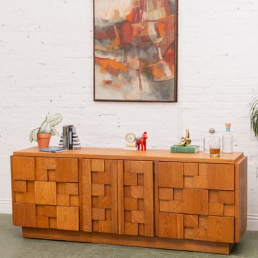 Oak Staccato Brutalist Dresser By Lane