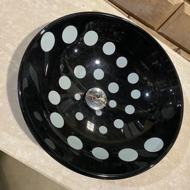 Black and White Dotted Vessel Sink