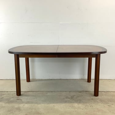 Vintage Modern Oval Dining Table With Two Leaves 
