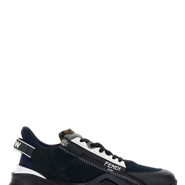 Fendi Men Multicolor Leather And Fabric Fendi Flow Sneakers