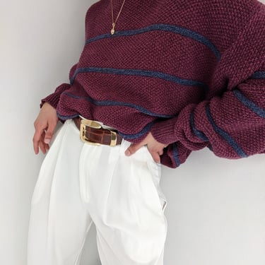 Vintage Seed Stitch & Striped Sweater