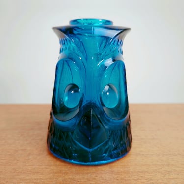 Vintage Viking Glass Owl Fairy Lamp TOP ONLY | Blue Turquoise 