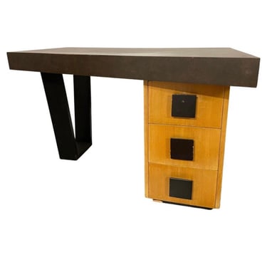 French Modernist Mahogany Asymmetric Partners Desk by Sappho Gallery 