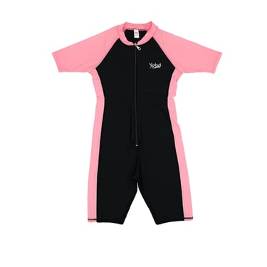 Vintage 80s Colorblock Biker Jumpsuit Size Small Zipper Front Jumpsuit Cropped leg Fitted Body V Neck Jumpsuit Athleisure Casual Bodycon 