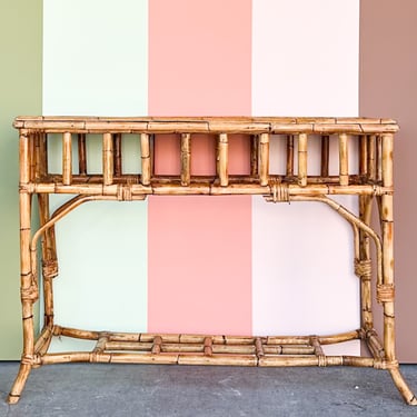 Old Florida Rattan Console