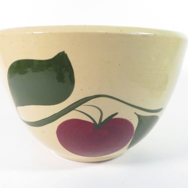 Vintage Watt Pottery Two Leaf Apple Mixing Bowl 