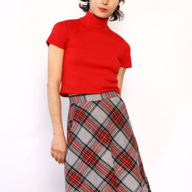 Tartan A-line Flare Skirt XS