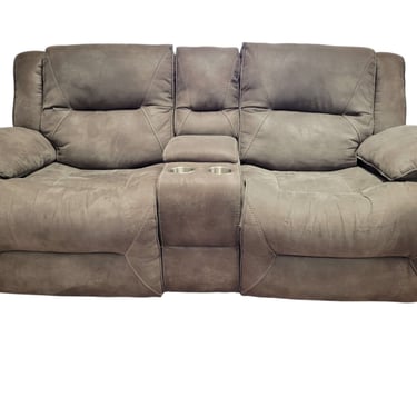 Gray Double Recliner w/ Cupholders