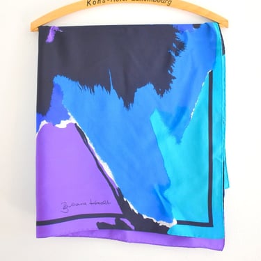 1980s Barbara Kracht Abstract Silk Scarf 