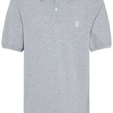 Brunello Cucinelli Men Logo Cotton Polo Shirt