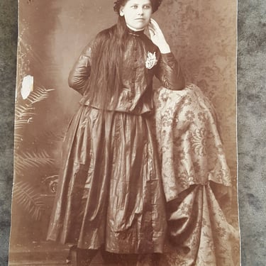Antique Sepia Photograph~Victorian Woman in Black~Beautiful Lady Antique Victorian Print~Antique Photograph~JewelsandMetals 