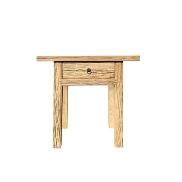 Natural Wood Minimalistic Rough Grain Wood Side Table Pedestal ws4466E 