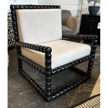 Black and Cream Accent Chair