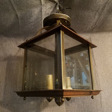 Vintage Semi Flush 2 Bulb Lantern Ceiling Light H13.25 x W9 x D9