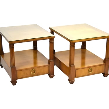 Pair Baker Furniture Co Neoclassical Empire Biedermeier style End Tables 