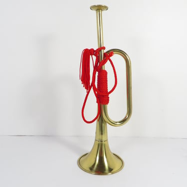 Vintage Brass Bugle Christmas Patriotic Decor - Vintage Decorative Small Brass Bugle 