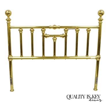 Vtg Charles P. Rogers Brass Cannonball Victorian Style Queen Size Bed Headboard