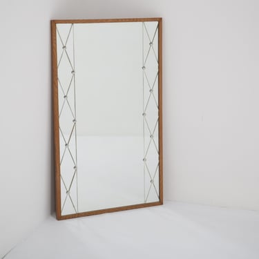 Vintage Swedish Teak Harlequin Mirror, 1960s.