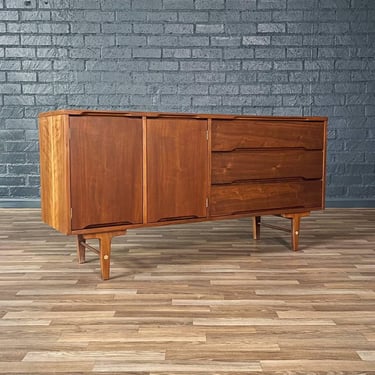 Mid-Century Modern Sculpted Walnut Credenza by Stanley, c.1960’s 
