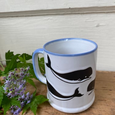 Vintage Whale Mug Made In Japan, Whale Watchers, Beach House Coffee Cup, Moby Dick, Sperm Whale 