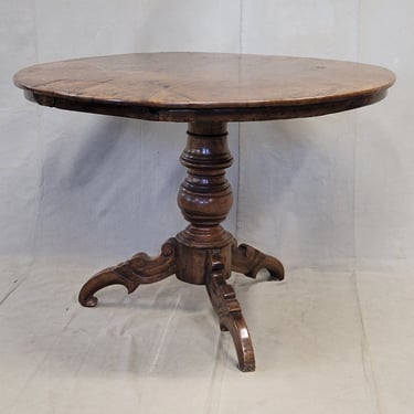 Antique Dutch Colonial Rustic Round Teak Dining Table