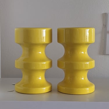 Rare Royal Haeger Solid Yellow Modern Candle Holder by Alrun Guest 