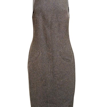 Chanel - Black & Silver Blend Sleeveless Tulip Front Dress Sz 8