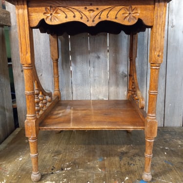 Vintage oak end table