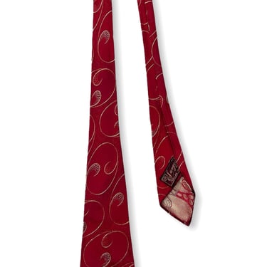 Vintage 1930s/1940s Silk Necktie ~ Brocade ~ Art Deco / Rockabilly / Swing ~ Neck Tie / Cravat ~ Foulard 