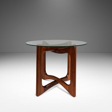 Mid-Century Modern Side / Accent Table in Walnut w/ Glass Top by Adrian Pearsall for Craft Associates, USA, c. 1960's 