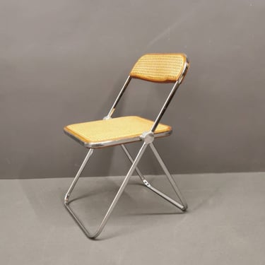 Rare Vintage Plia Cane Folding Chair By Giancarlo Piretti For Castelli, Mid Century 1960's, Moma NY 