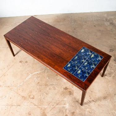 Mid Century Danish Modern Coffee Table Brazilian Rosewood Tile Mcm Surfboard NM