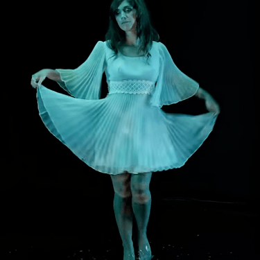 1960s Baby Blue Chiffon Mini Dress