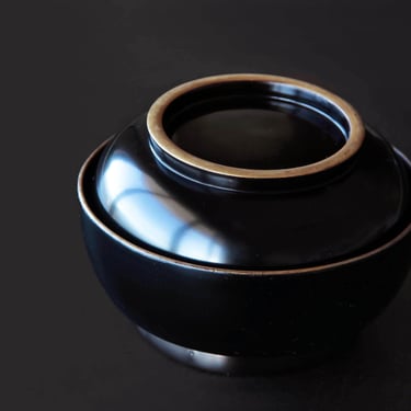 Antique Black Owan Bowl | Urushi Lacquerware | Wajima-Nuri 80 