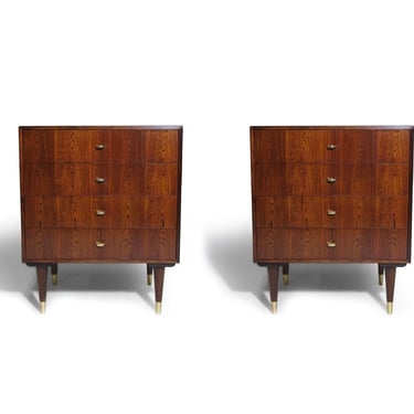 Pair of Mid-century Scandinavian Rosewood Nightstands