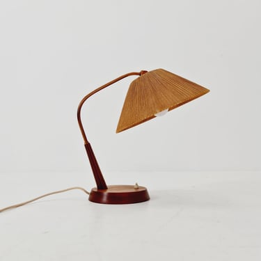 Mid century teak and brass table lamp by Frits Muller for Temde, 1960s 