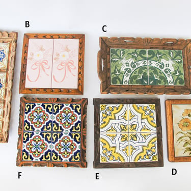 Mexican Tile Tivets and Trays Vintage (Sold Separately) 