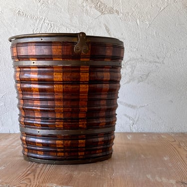 Dutch Mahogany, Rosewood, & Sycamore Brass Bucket