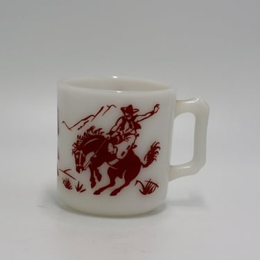 vintage Anchor Hocking western cowboy mug 