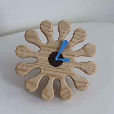 Ash Wood Splat Clock by Devon Munro